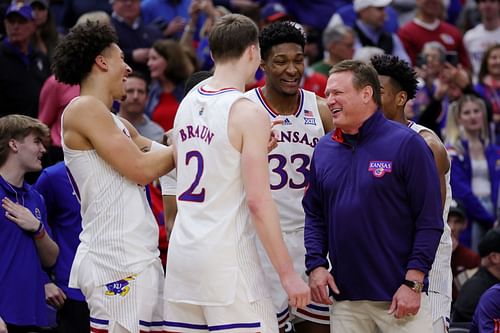 Bill Self and the Kansas Jayhawks enjoy their dominant win over the Miami Hurricanes.