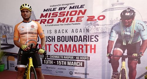 Amit Samarth completed a 1131-km distance from Chennai to Nagpur in under 45 hours. (Pic credit: Team Samarth)