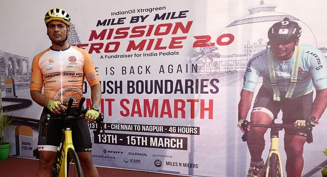 Amit Samarth creates another record by cycling non-stop from Chennai to Nagpur in 44 hours and 34 minutes