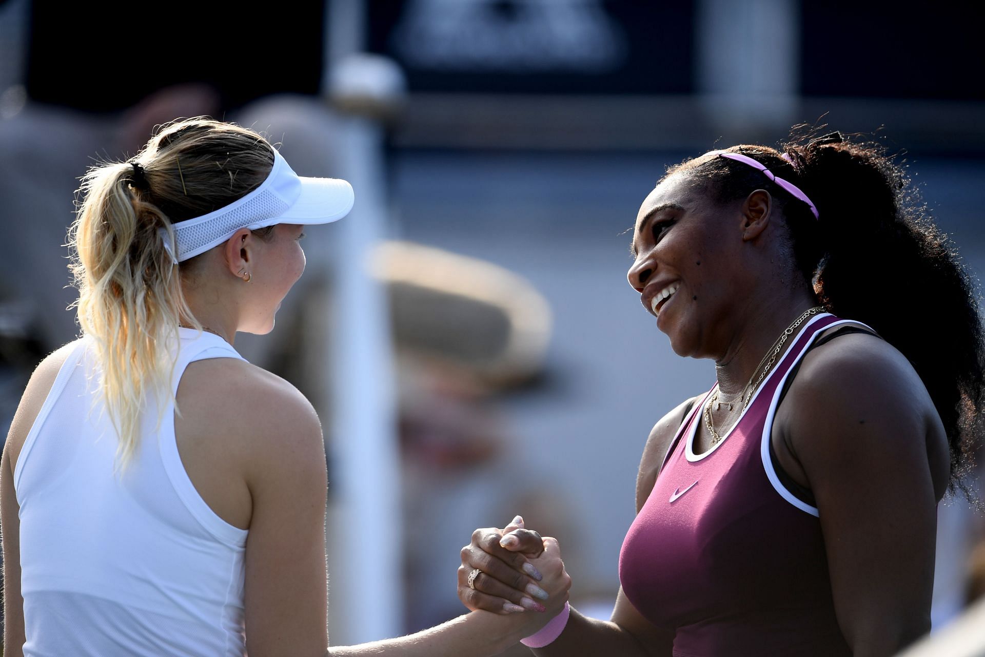 Williams (R) and Amanda Anisimoba at the 2020 Women's ASB Classic.