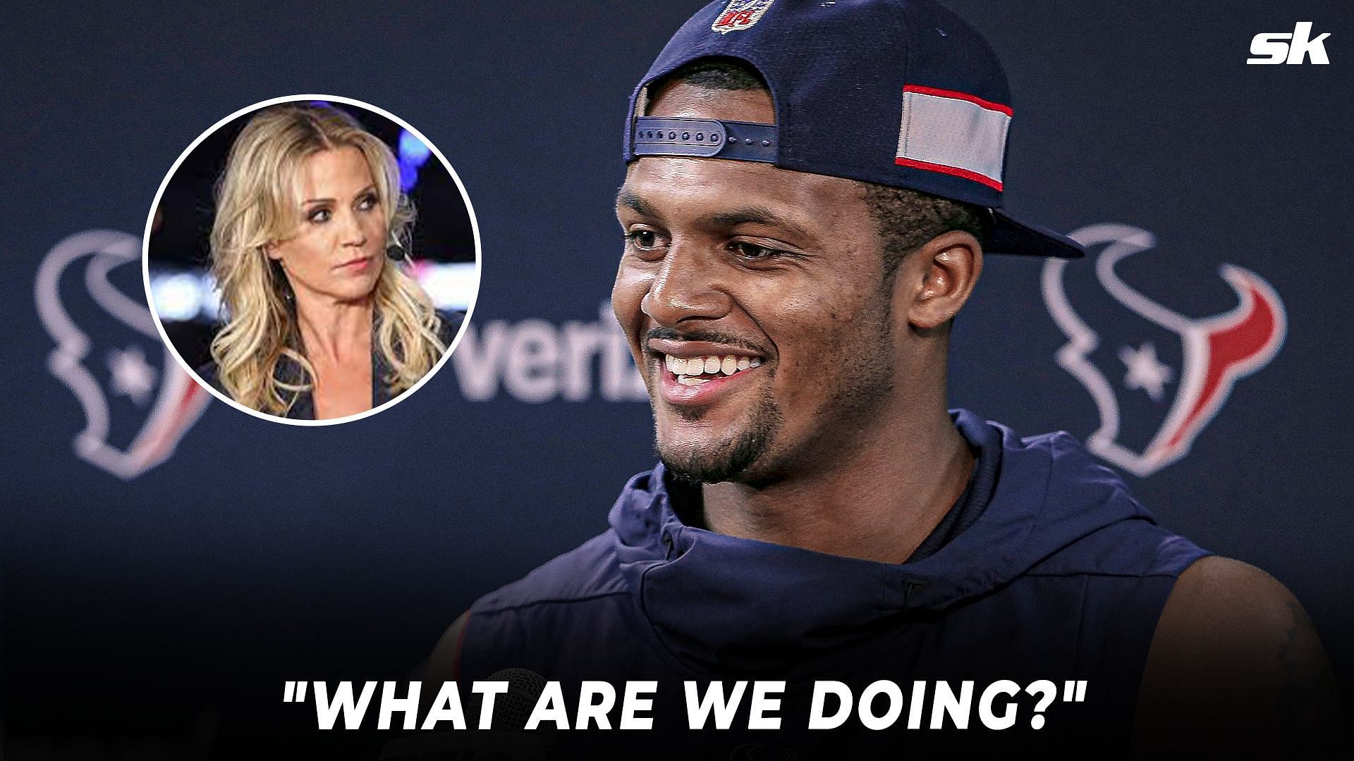 QB Deshaun Watson (inset: NFL reporter Michelle Beadle)