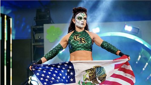 Thunder Rosa at the St Patricks Day Slam edition of AEW Dynamite in 2021