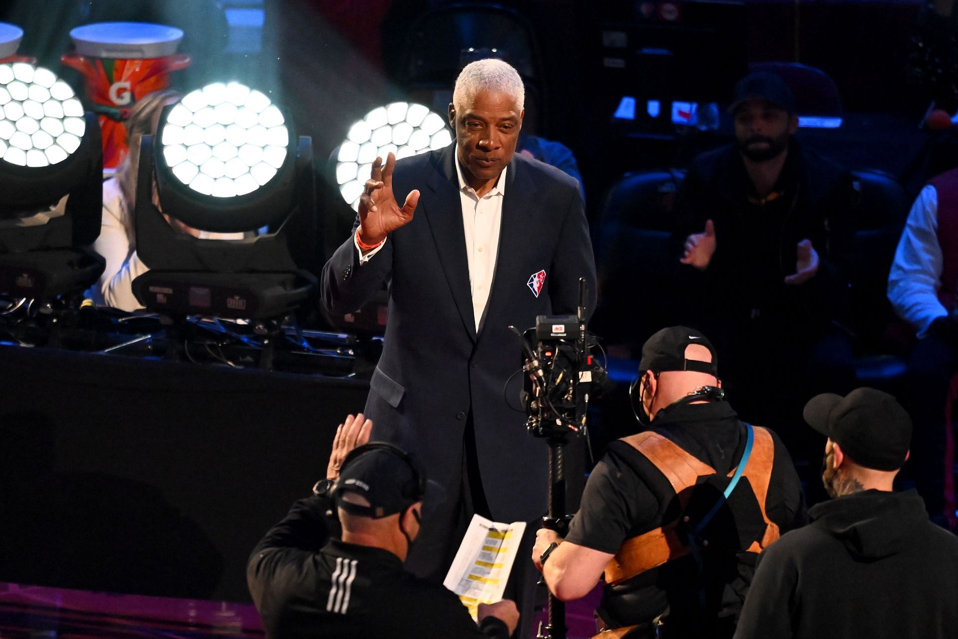 Julius Erving at the 2022 NBA All-Star Game.