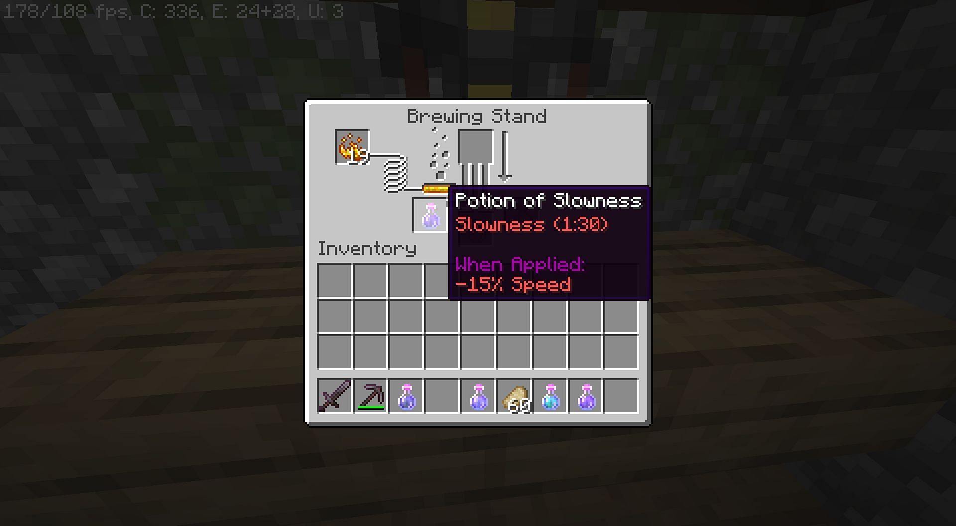 Slowness (Image via Minecraft)