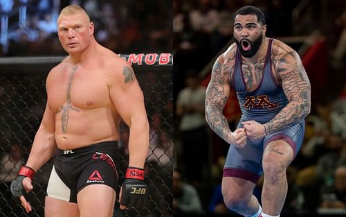 Brock Lesnar (left), Gable Steveson (right. Image credit: @gablesteveson on Instagram)