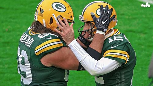 Aaron Rodgers and David Bakhtiari