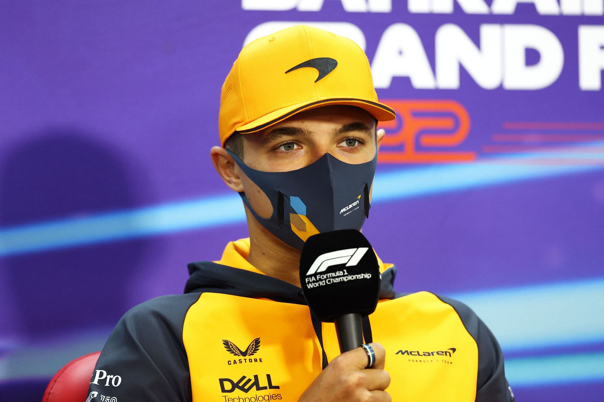 Lando Norris during a press conference ahead of F1 Grand Prix of Bahrain - Practice