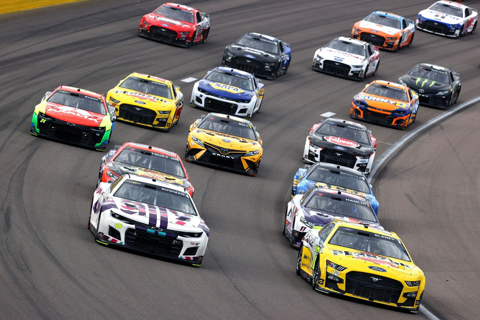 Next Gen cars during practice for Ruoff Mortgage 500 at Phoenix Raceway
