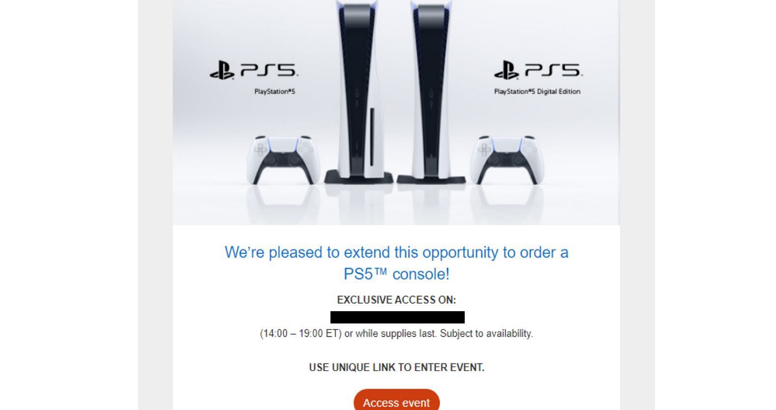 This is what the email might look like (Image via Sony)