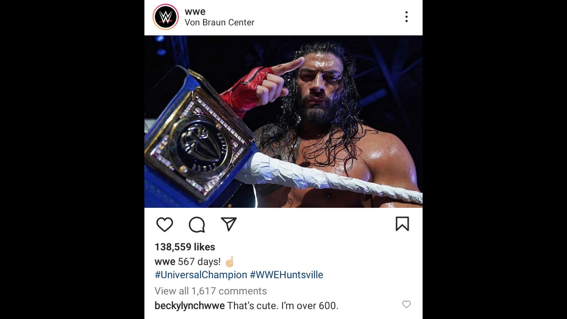 Becky Lynch commented on WWE's post