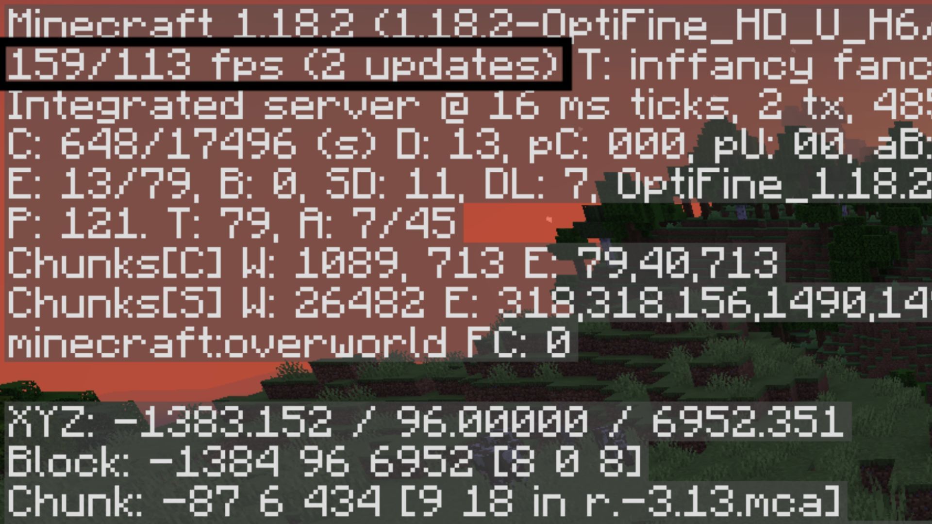 Frames per second (Image via Minecraft Java Edition)