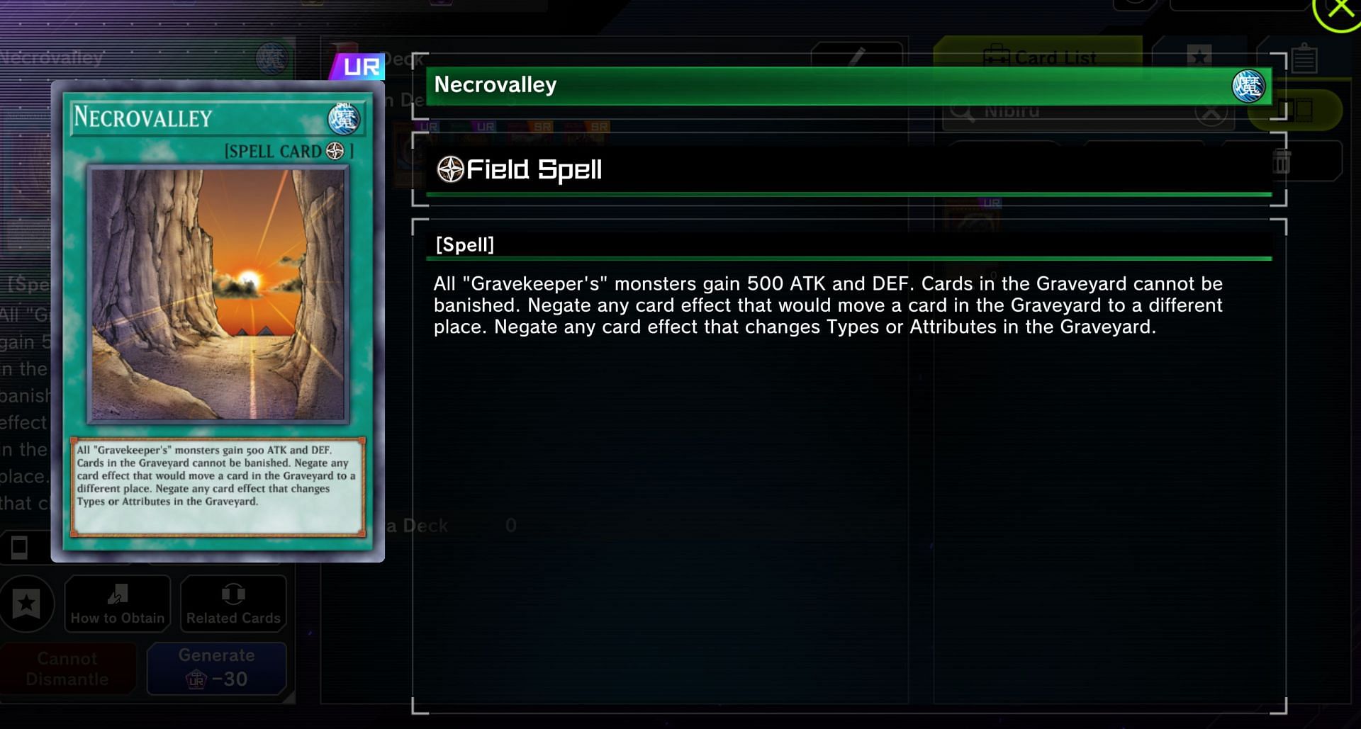 Necrovalley is an amazing card for stopping any and all graveyard nonsense in Yu-Gi-Oh! Master Duel (Image via Konami)