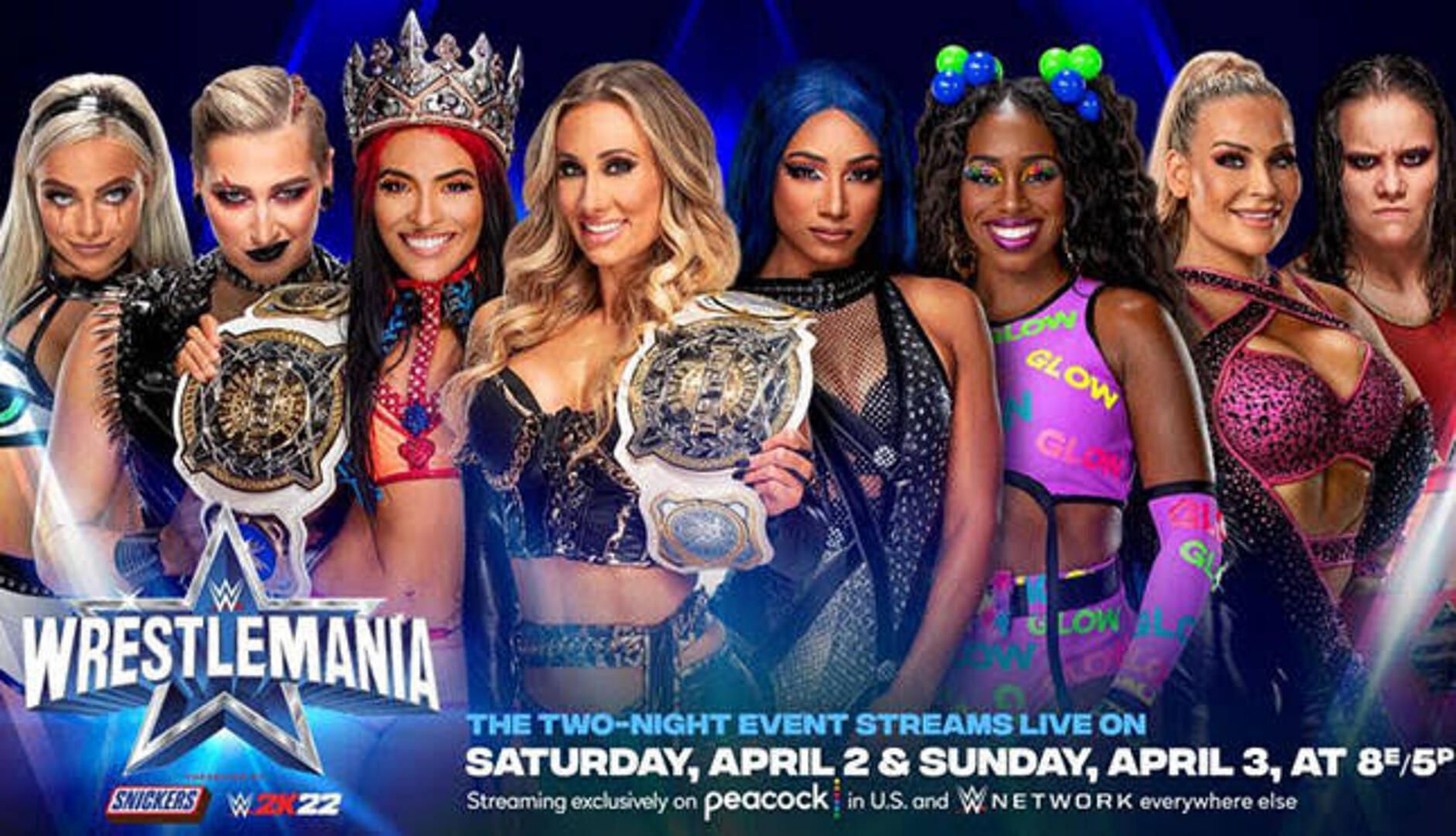 The participants of women&#039;s tag team championship match at WrestleMania.