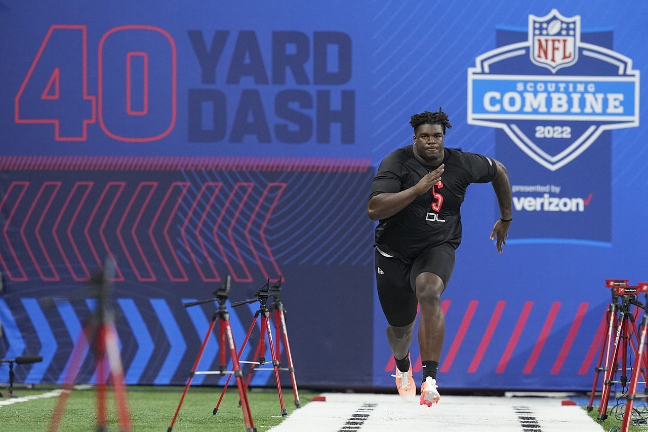 2022 NFL Combine - Jordan Davis running the 40-yard dash