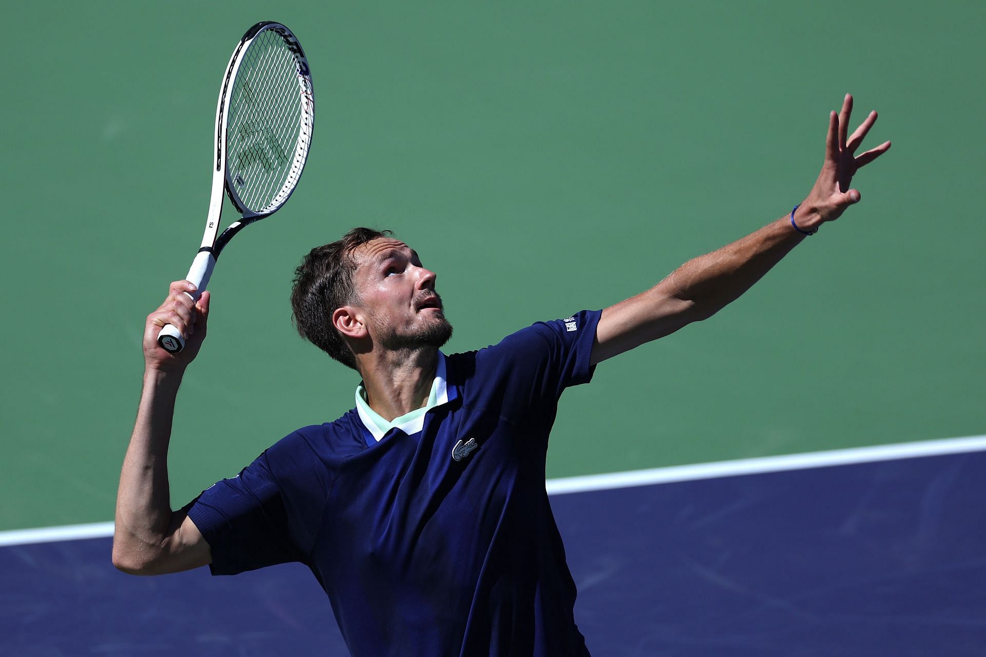 Daniil Medvedev during his win over Tomas Machac at the 2022 Indian Wellas Masters