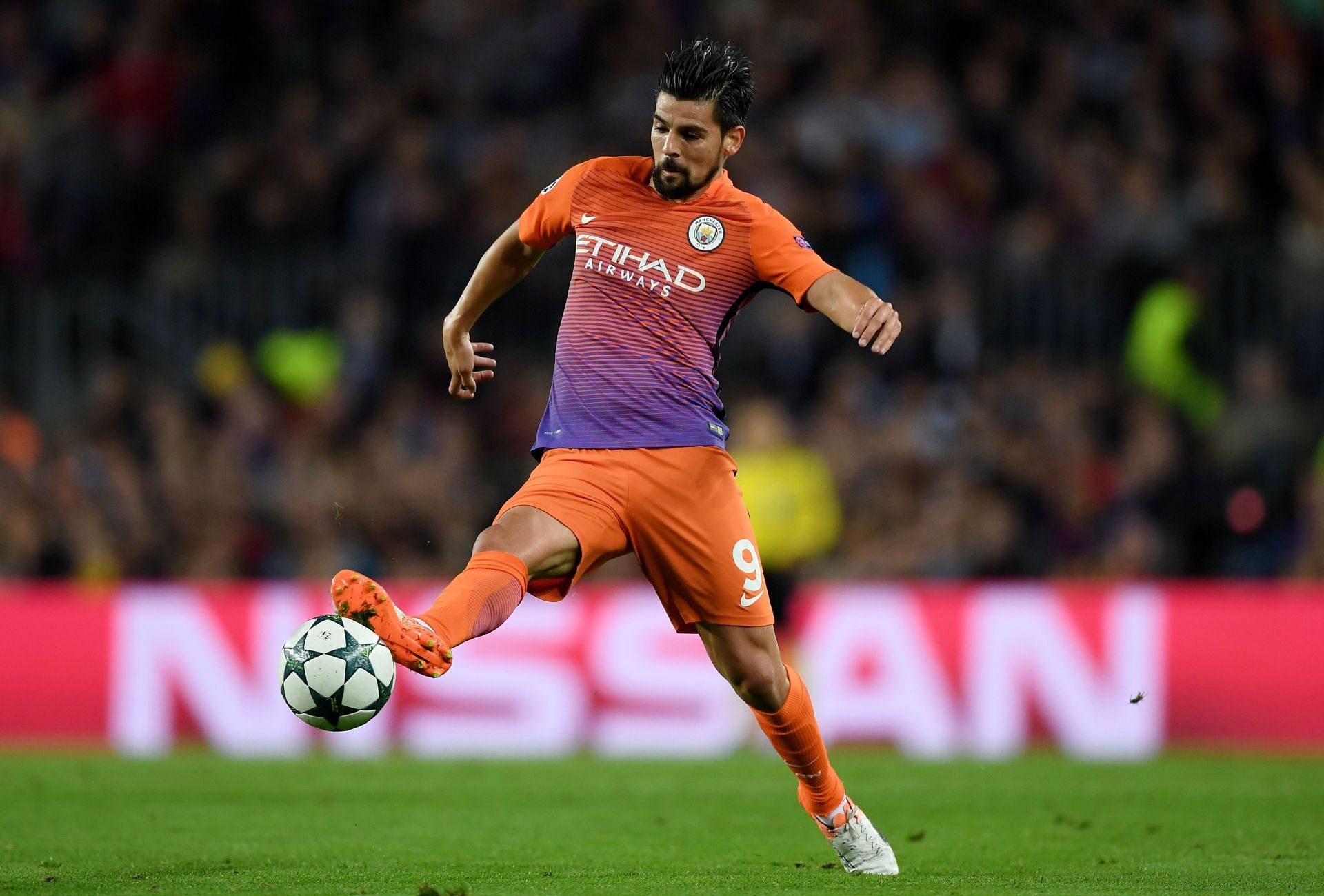 Nolito in action in a Champions League game against Barcelona.