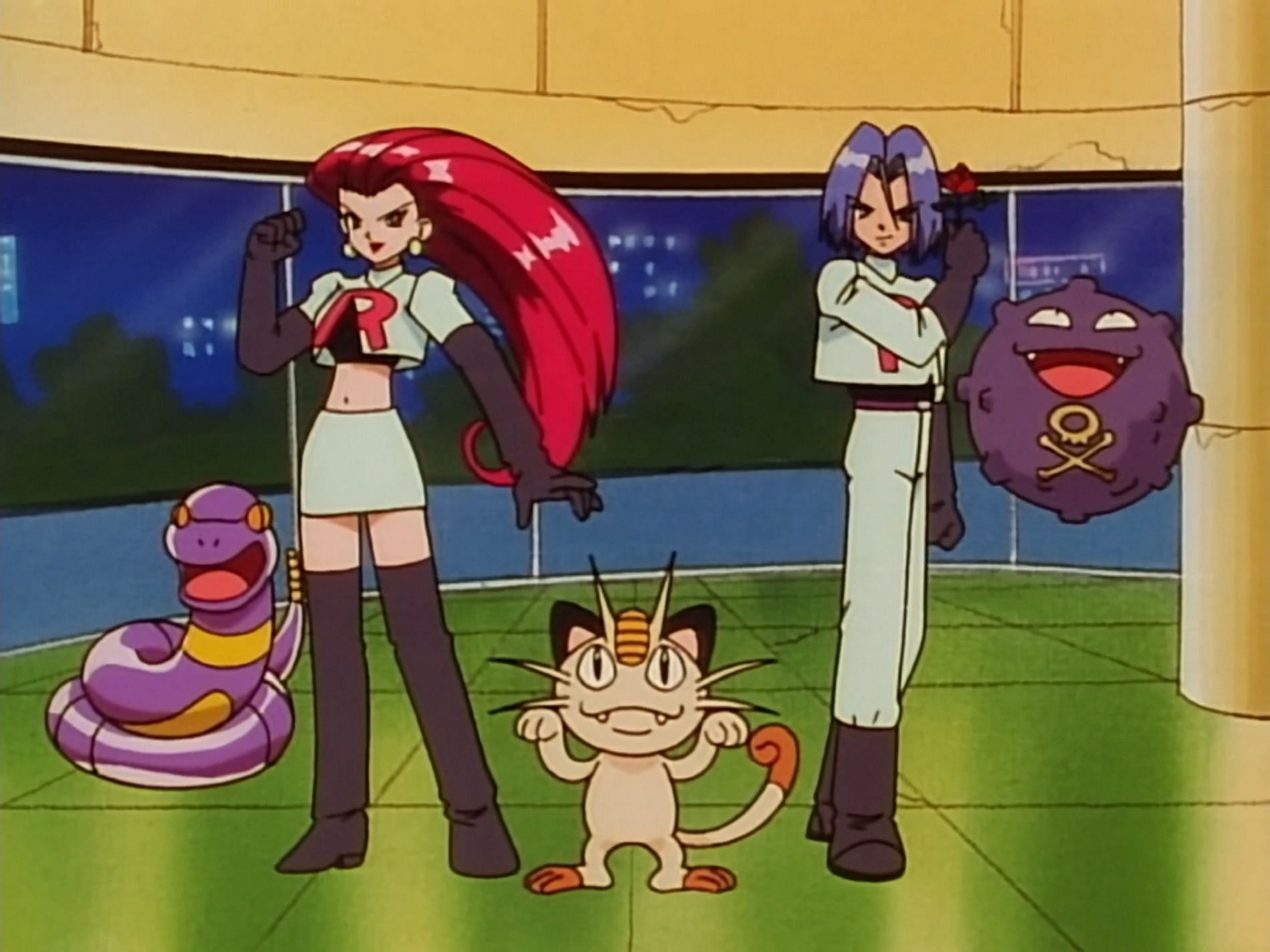 Jesse, James, and Meowth debuted in the anime&#039;s second episode (Image via The Pokemon Company)