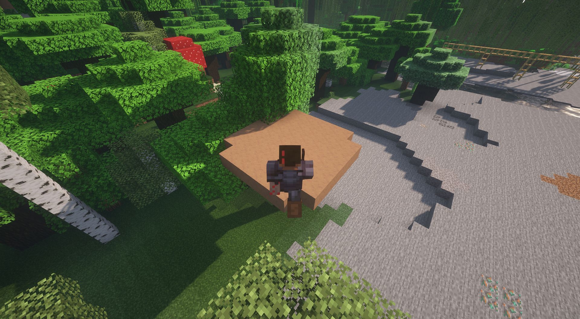 Sprint for longer jumps (Image via Minecraft)