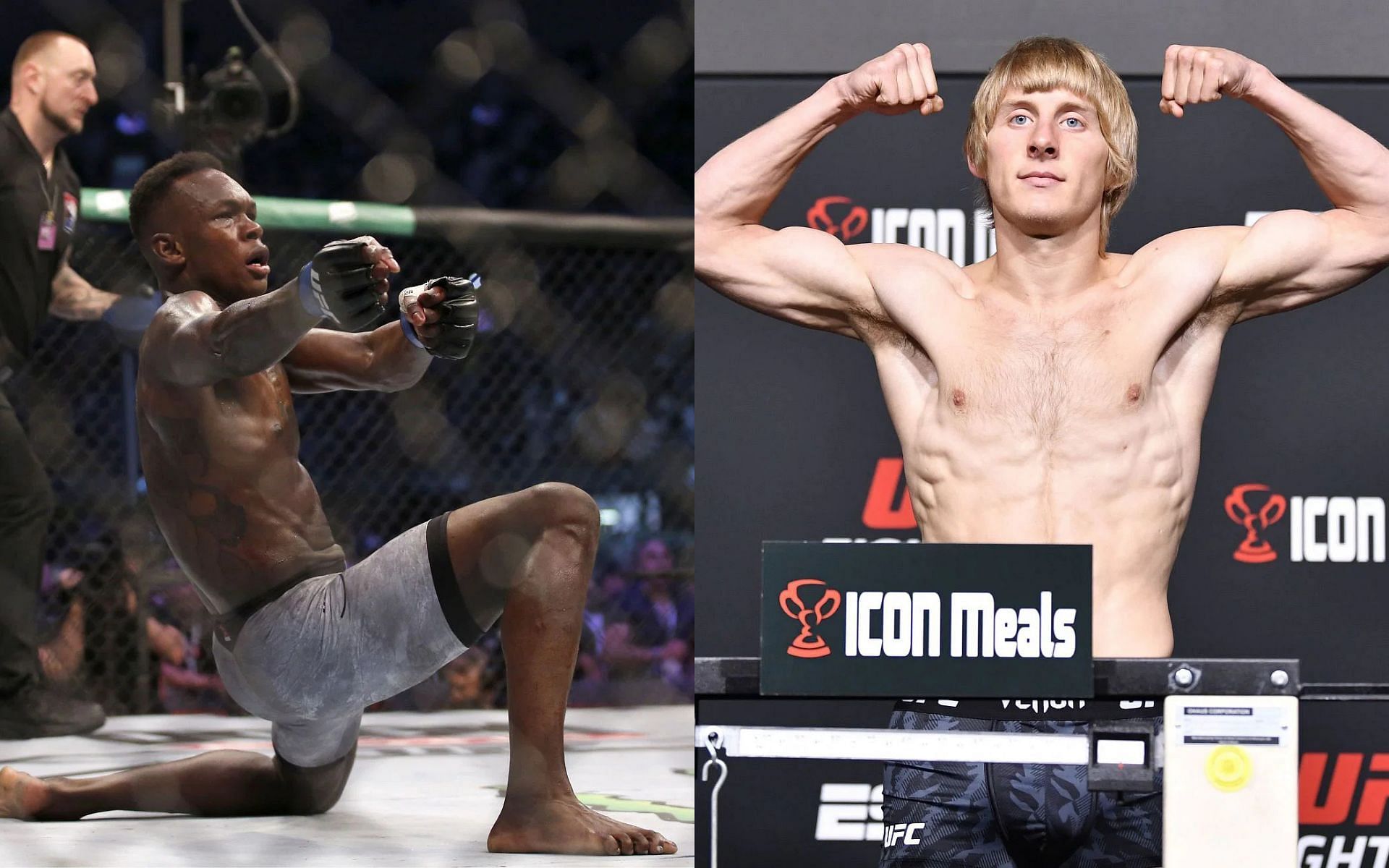 Israel Adesanya (Left) and Paddy Pimblett (Right) (Images courtesy of Getty)