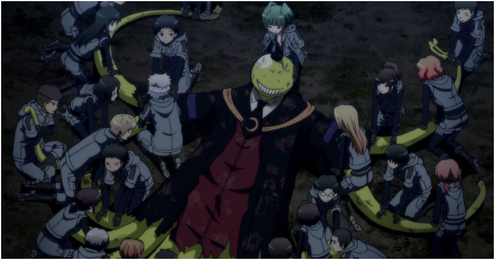 Koro-sensei&#039;s death scene in Assassination Classroom (Image via Lerche)