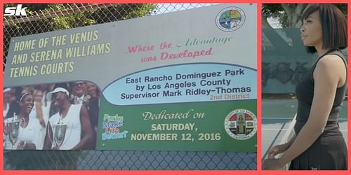 Venus Williams during her visit to Compton Park