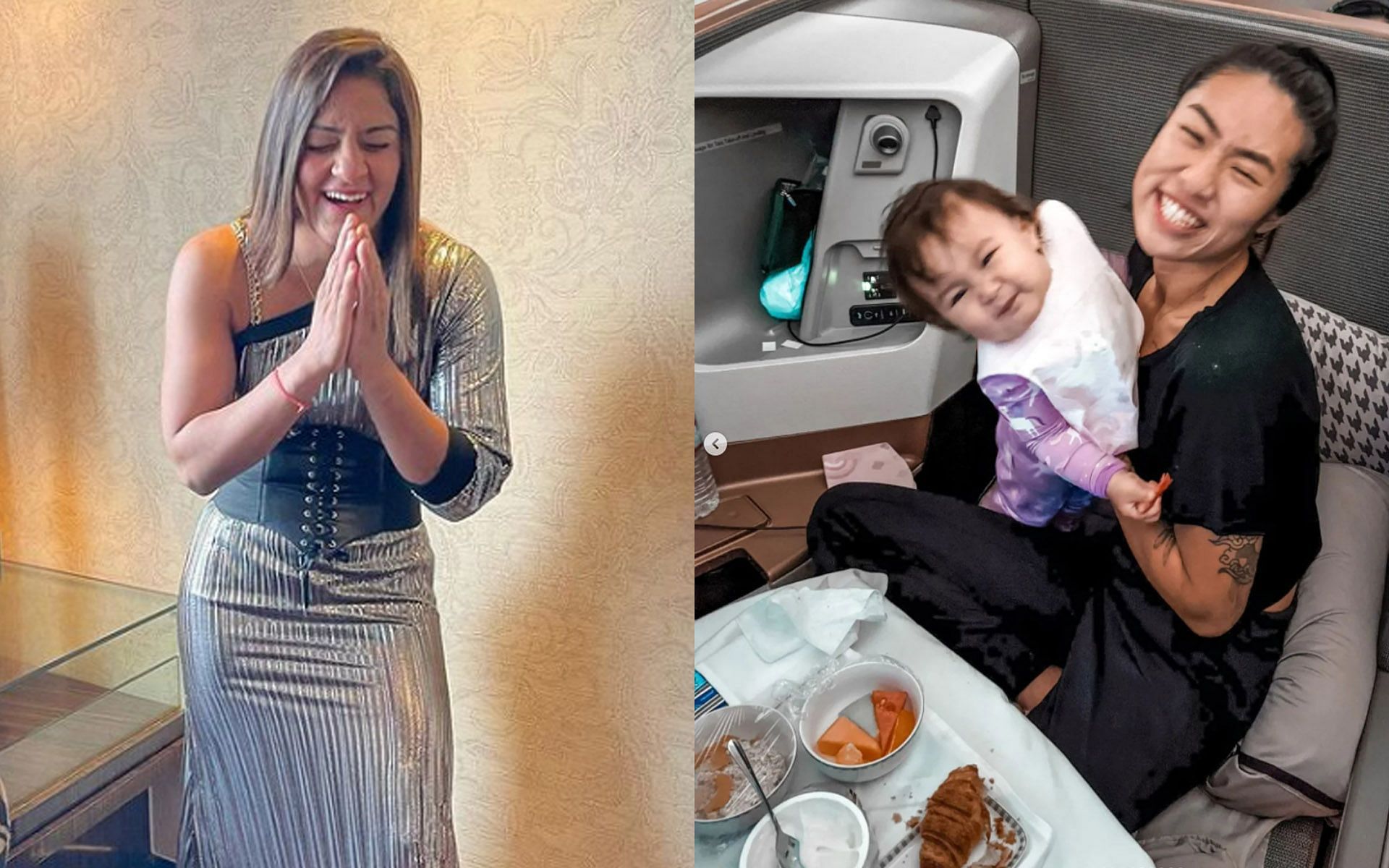Ritu Phogat (L) joined fans in giving Angela Lee (R) a warm welcome through comments on Instagram. | [Photos: @rituphogat48 and @angelaleemma on Instagram]