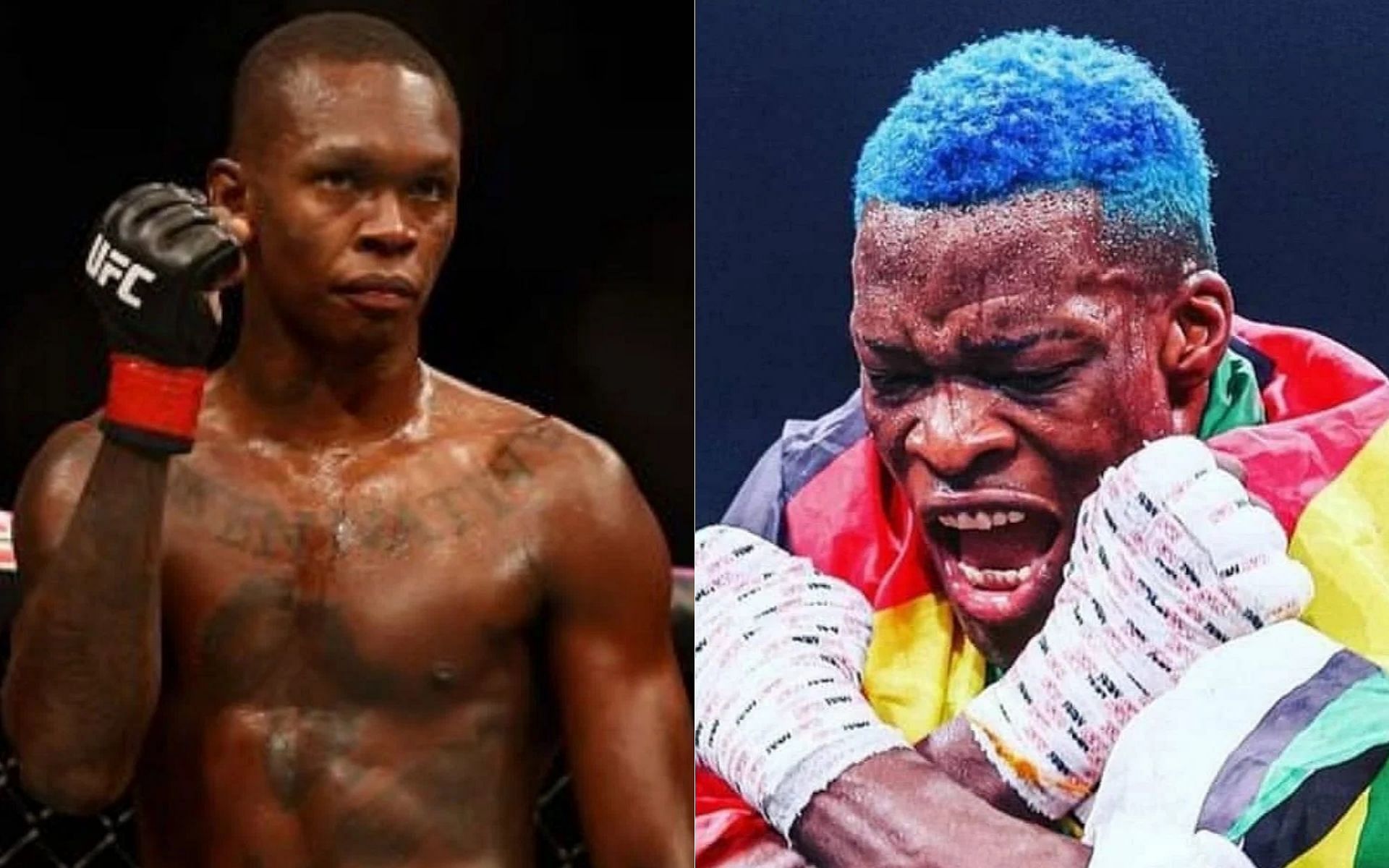 Israel Adesanya (left) and Mike Mathetha (right) [Image credits: @blood_diam0nd on Instagram]