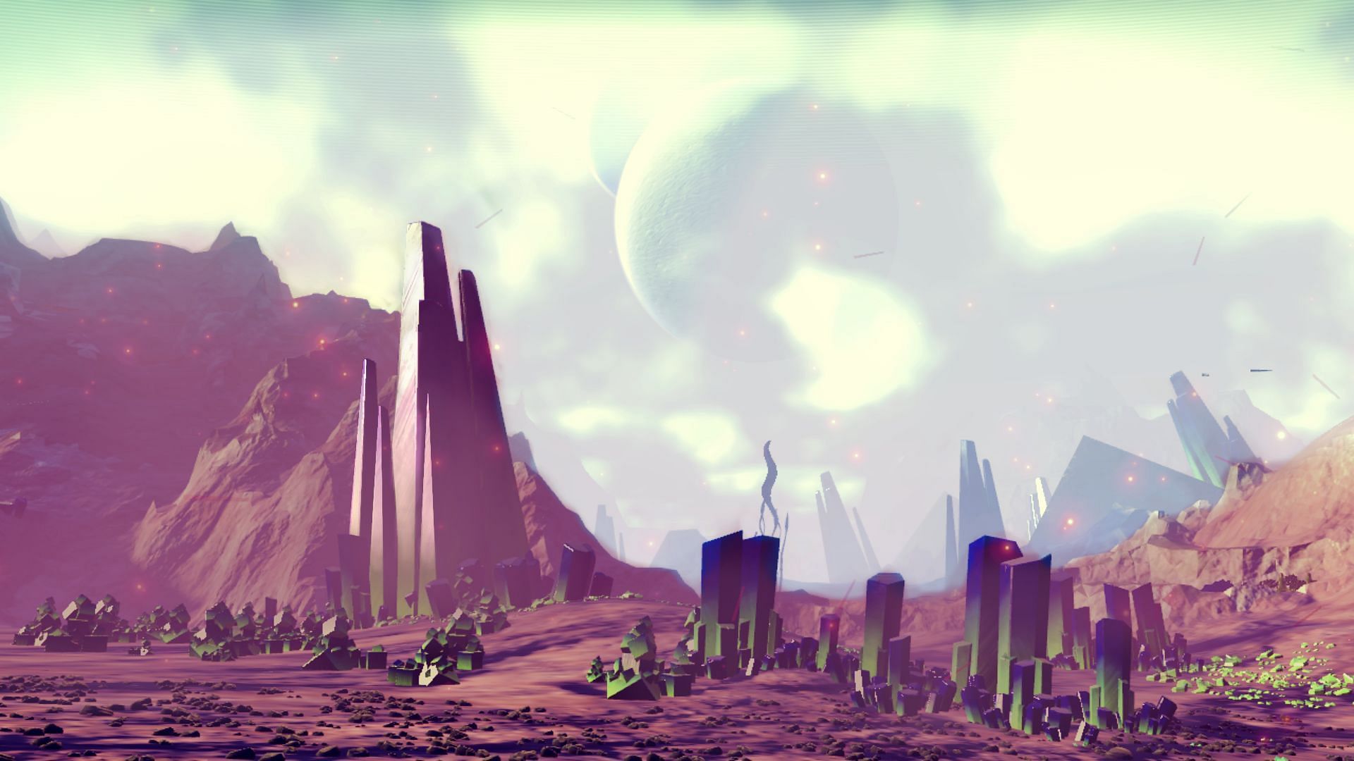 A planet with Sky Crystals (Image via No Man&#039;s Sky)