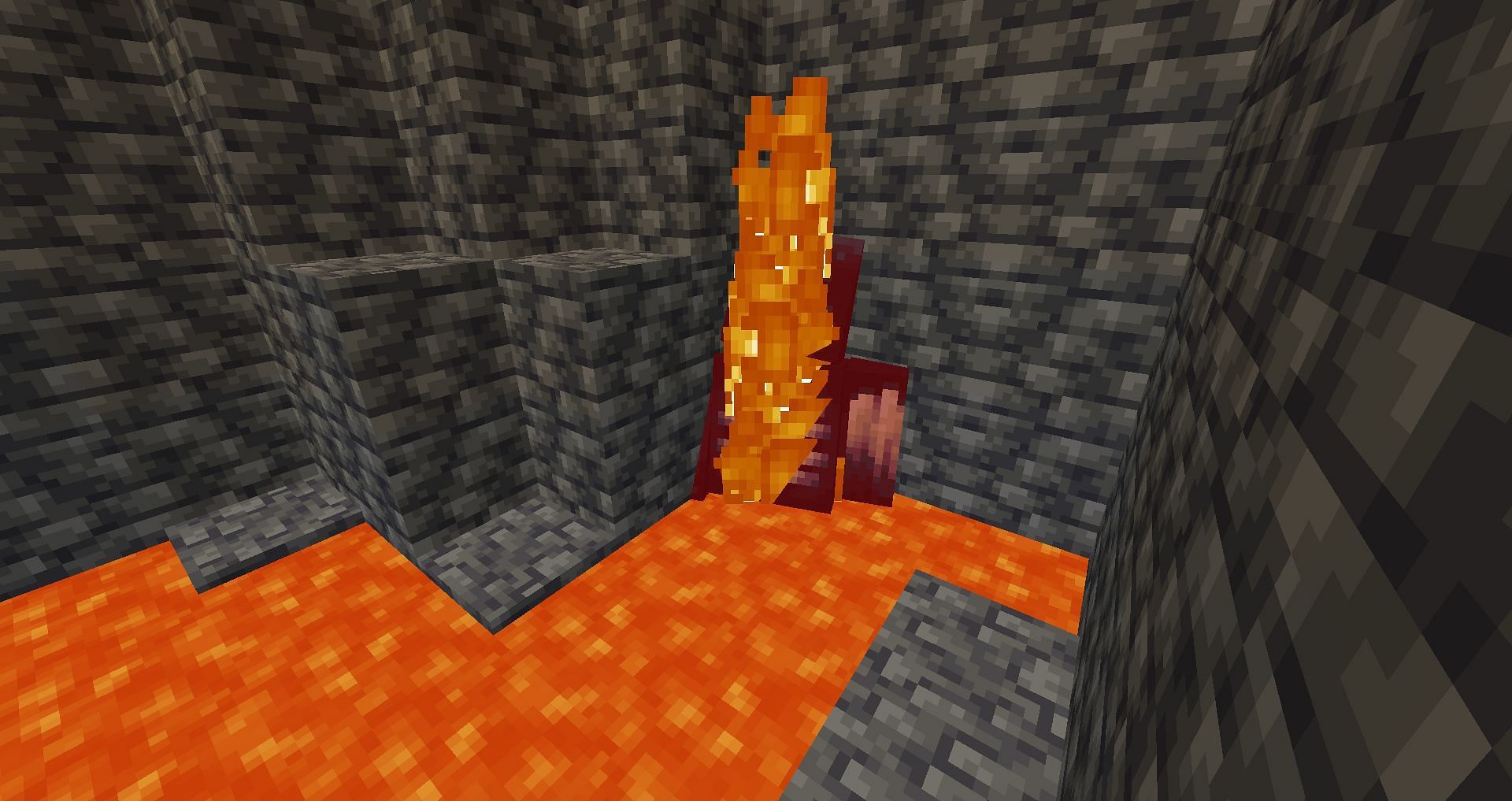 Warden burning in lava (Image via Mojang)