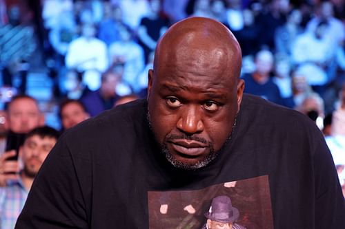 Shaquille O'Neal attends the WBC heavyweight title fight