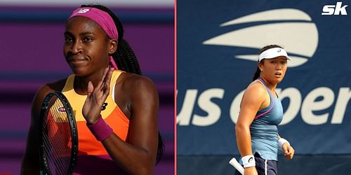 Coco Gauff (L) and Claire Liu.