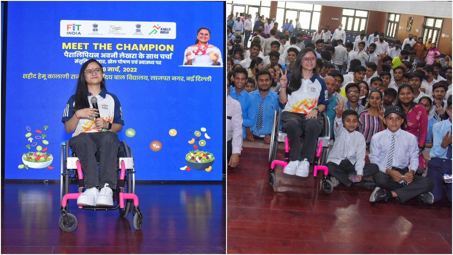 Paralympian Avani Lekhara interacts with students under &#039;Meet the Champion&#039; initiative (Pic Credit: SAI)