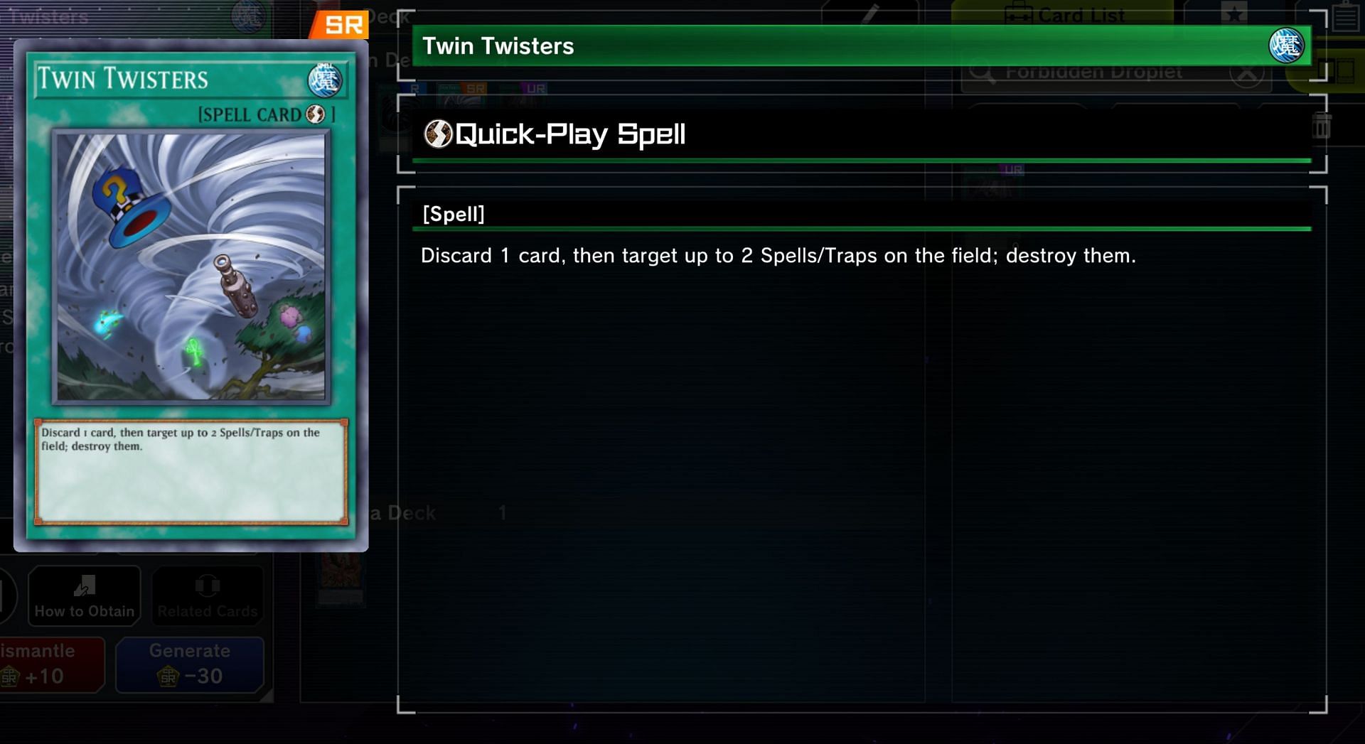 Another powerful removal option, players can look to Twin Twisters (Image via Konami)