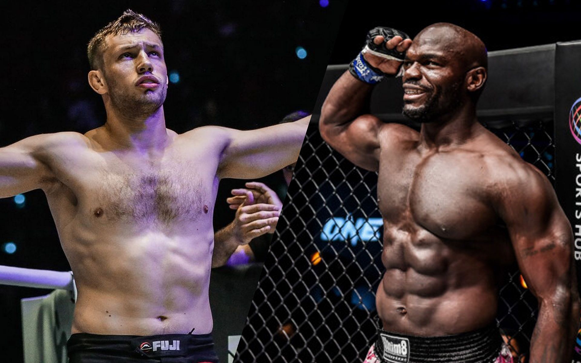 Reinier de Ridder (L) is not done calling out Alain Ngalani (R). | [Photos: ONE Championship]