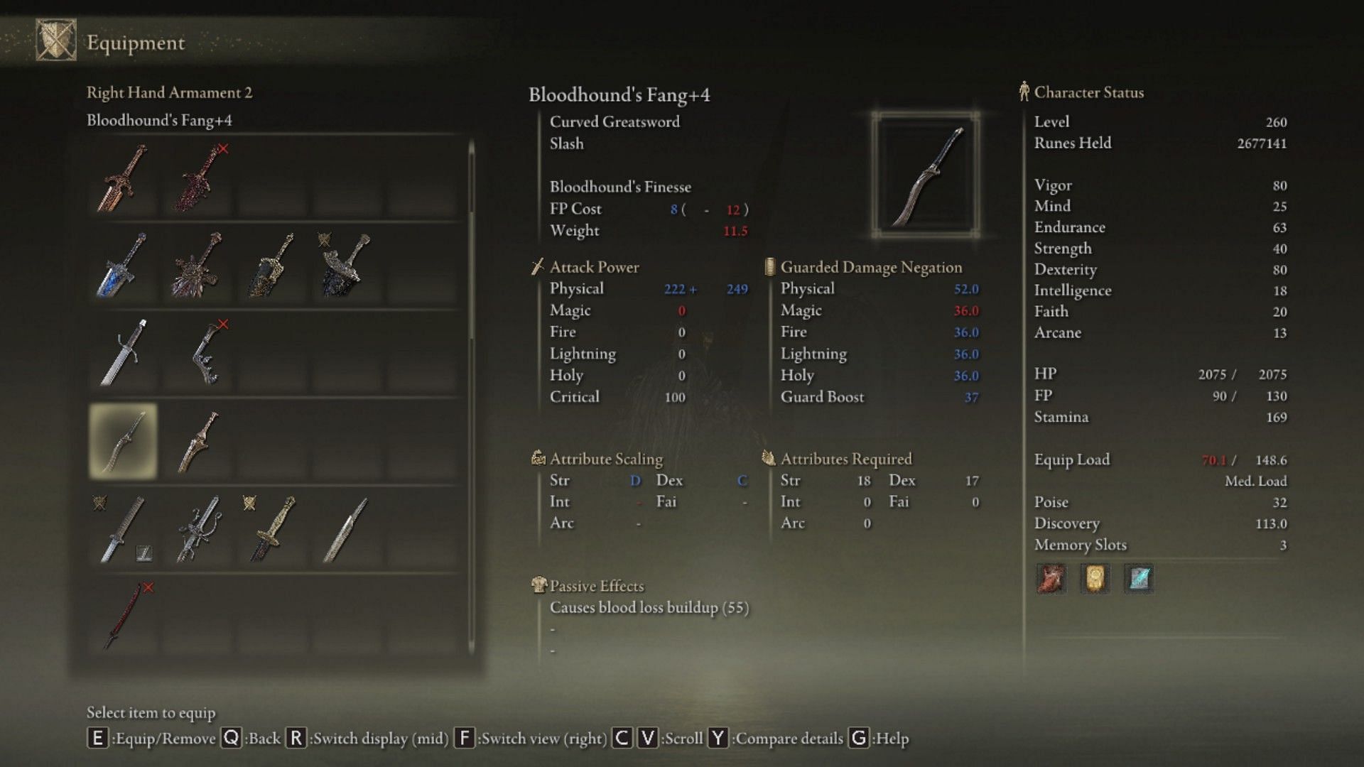 The Bloodhound&#039;s Fang is arguably one of the best weapons in the entire game (Image via Elden Ring)