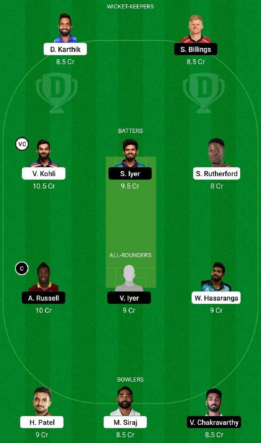 RCB vs KKR IPL 2022 Dream11 Tip #1