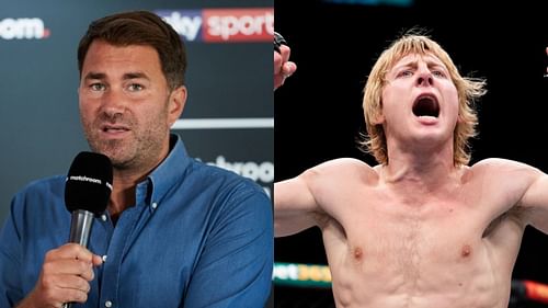 Eddie Hearn (left) and Paddy Pimblett (right)