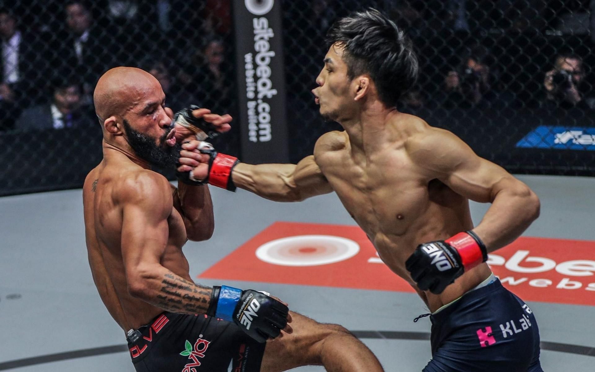 Yuya Wakamatsu (right) will face Adriano Moraes for the flyweight belt at ONE: X. (Image courtesy of ONE Championship)