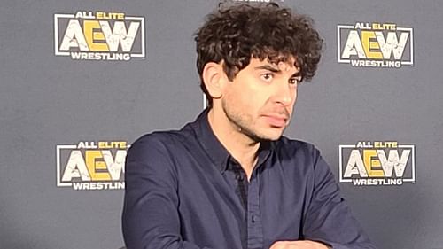 Tony Khan at the AEW Revolution 2022 media scrum