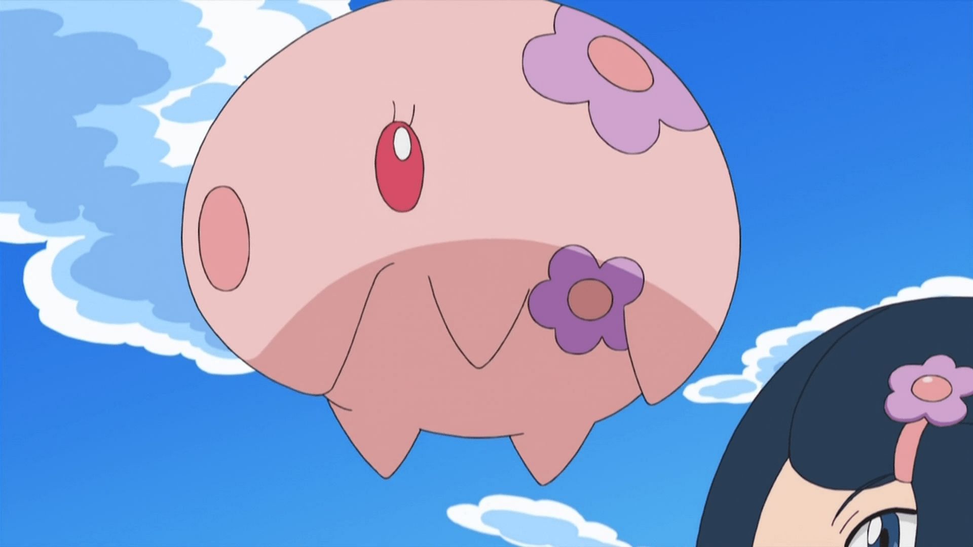 Munna, as it appears in the anime (Image via The Pokemon Company)