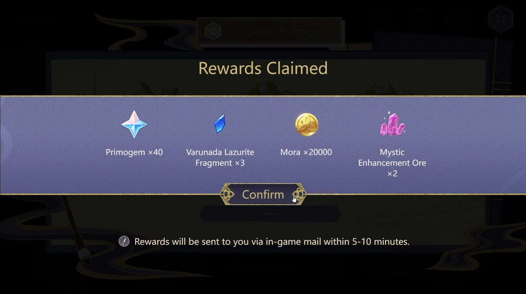 Rewards for completing all tasks (Image via HoYoverse)