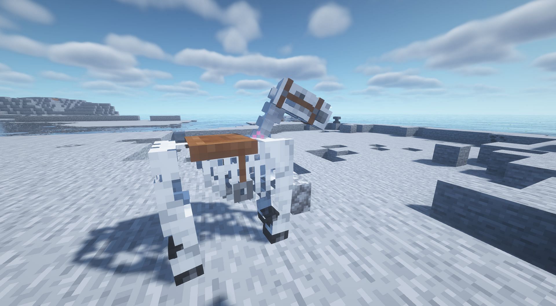 Skeleton horses can be ridden after defeating the trap (Image via Minecraft)