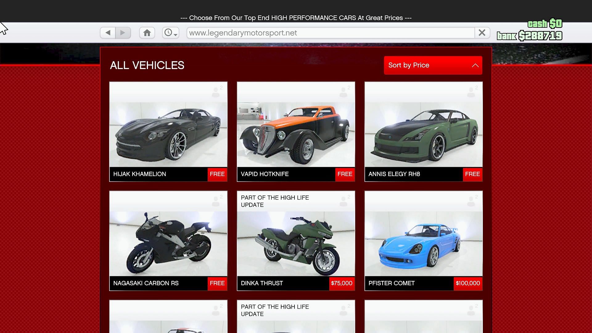 Legendary Motorsport&#039;s options (Image via Rockstar Games)