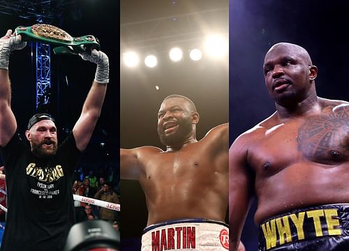 Tyson Fury (left) Martin Bakole (middle) Dillian Whyte (right)