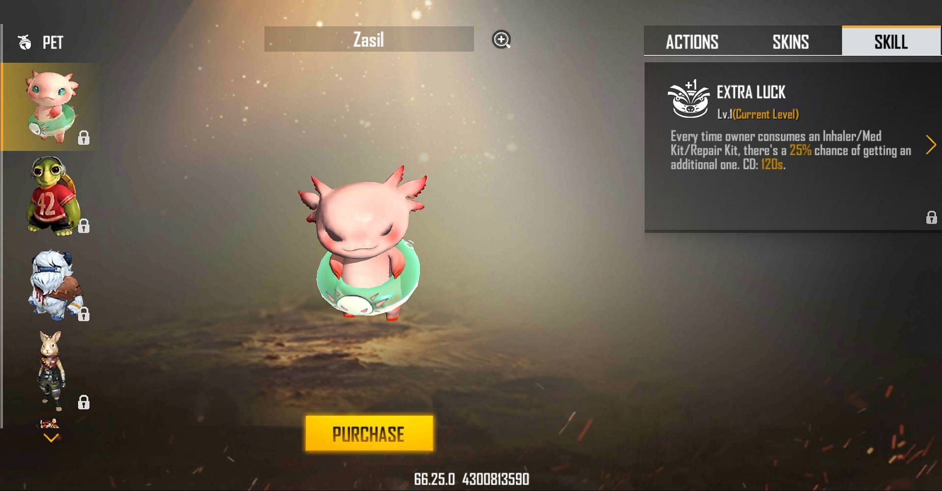 This the pet present in the Advance Server (Image via Garena)