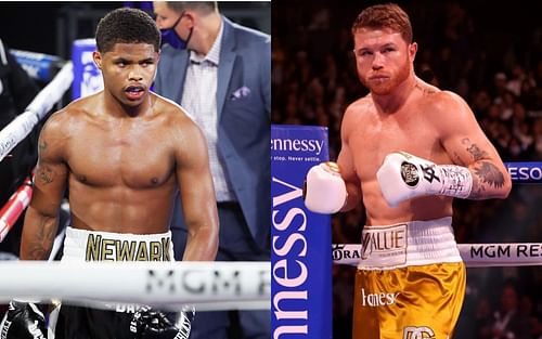 Shakur Stevenson (left) and Canelo Alvarez (right)