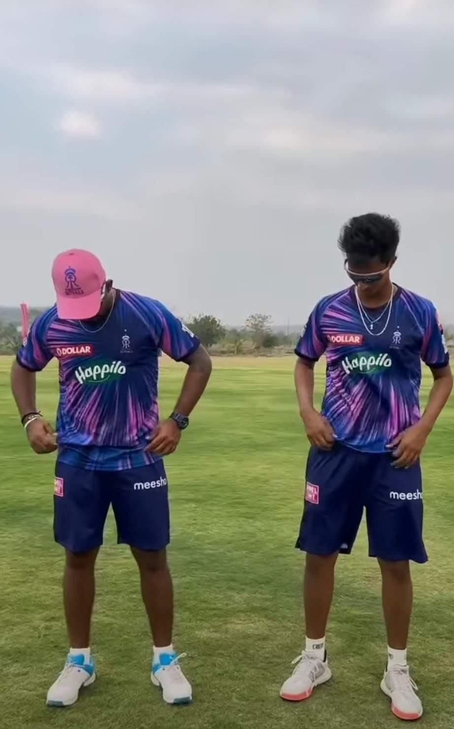 KC Cariappa and Tejas Baroka were picked by the Rajasthan Royals in the recent IPL mega-auction [Image- Screengrab/RR Insta]