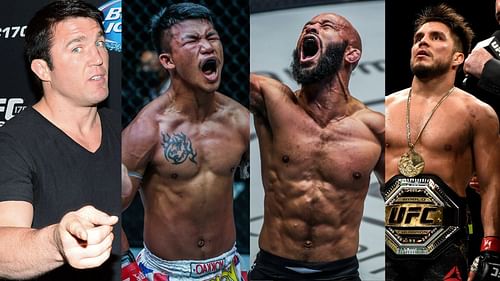 (From left) Chael Sonnen, Rodtang Jitmuangnon, Demetrious Johnson, Henry Cejudo [Photo Credits: Getty and ONE Championship]