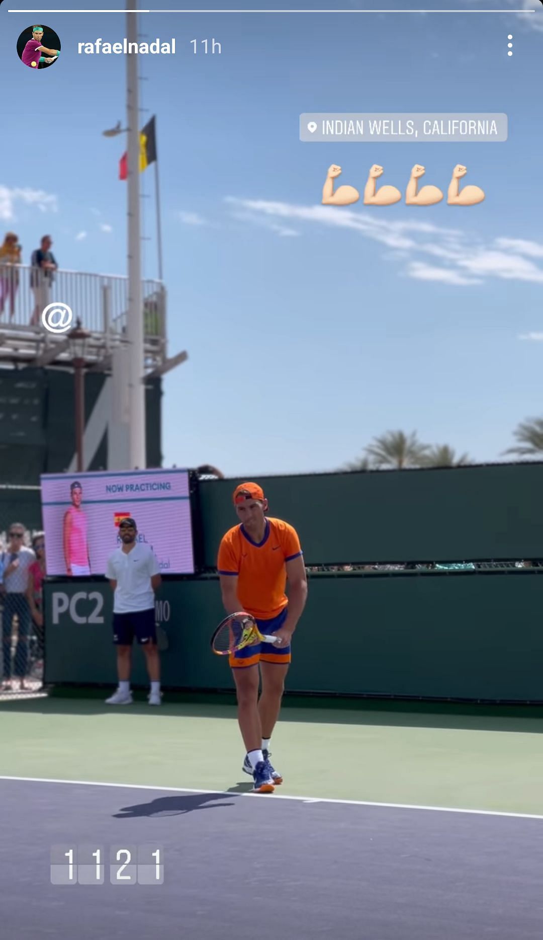 Screen grab from Rafael Nadal's Instagram story