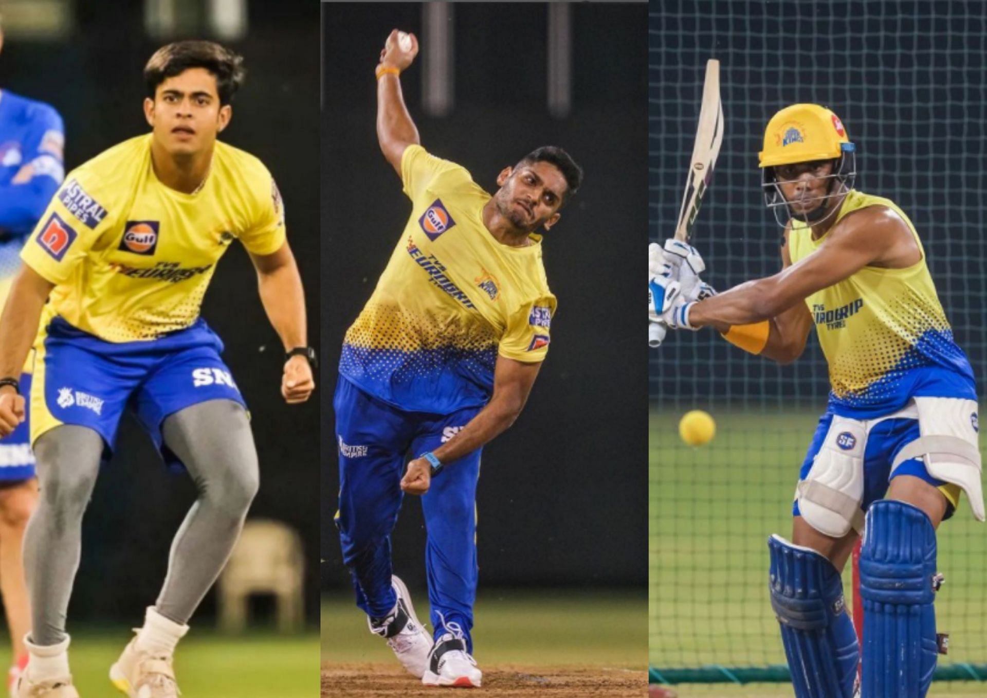 CSK have some exciting young uncapped players in their ranks for IPL 2022 (Picture Credits: Screengrab via Instagram/ Prashant Solanki, Tushar Deshpande, Chennai Super Kings).